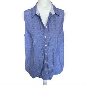 Croft & Barrow sleeveless button up blouse